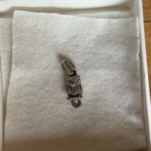 Brighton Jewelry Wisdom Owl Dangle Charm sterling silver crystal embellishment